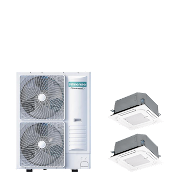 PAC TWIN cassette 4-weg 8-serie 10,5 kW (R32) 400V