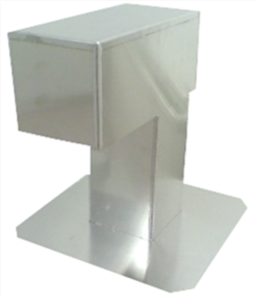 Aluminium dakdoorvoer vierkant 125mm H=350mm