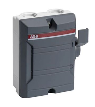 ABB werkschakelaar 4P/25A/400V IP65, excl wartels M25