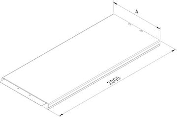 Deksel t.b.v inschuifbaan 300 - lengte 2 mtr - pr/stuk