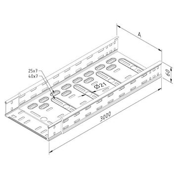 CTI60-400-07-3PG Kabelbaan ineenschuifbaan 3mtr - pr/stuk