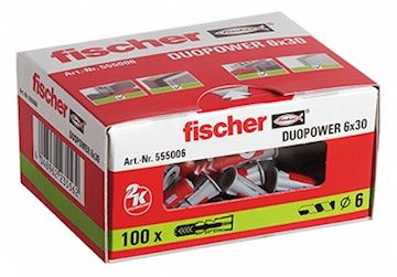 FISCHER DUOPOWER nylon plug 6X30 doos 100 stuks pr/vpe