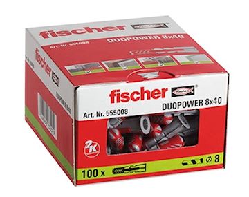 FISCHER DUOPOWER nylon plug 8X40 doos 100 stuks pr/vpe