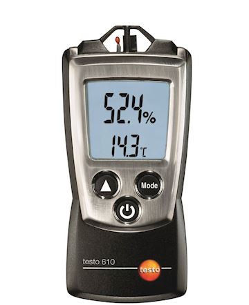 Testo 610 Vochtigheidsmeter meet temp en luchtvochtigheid